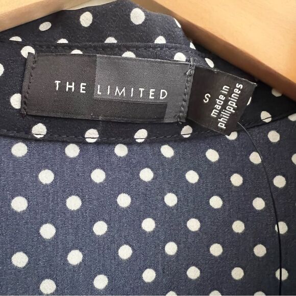The Limited Dress Navy Blue & White Polka Dot Henley Shift -Size S NWT🏷 classy! - Picture 14 of 16